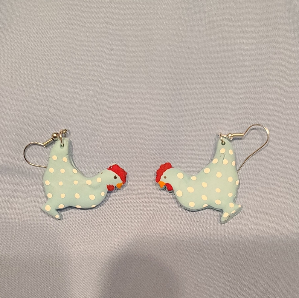 Clay Chicken Earring - Picture 2 of 2